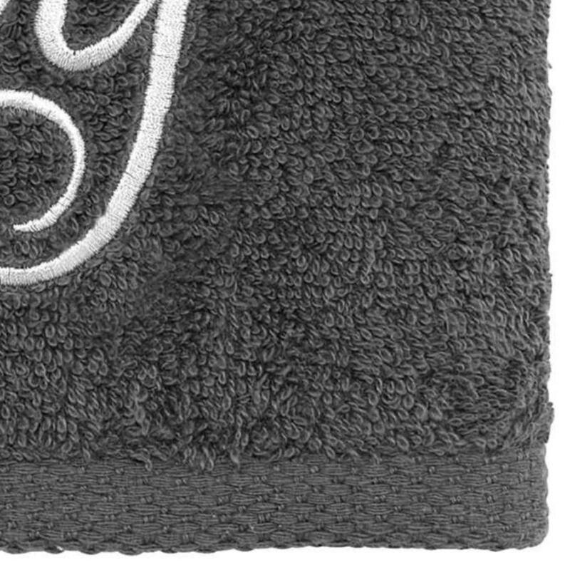 Avanti Linens Granite/Silver Script Monogram Fingertip Towel Letter Y - Fingertip Towel