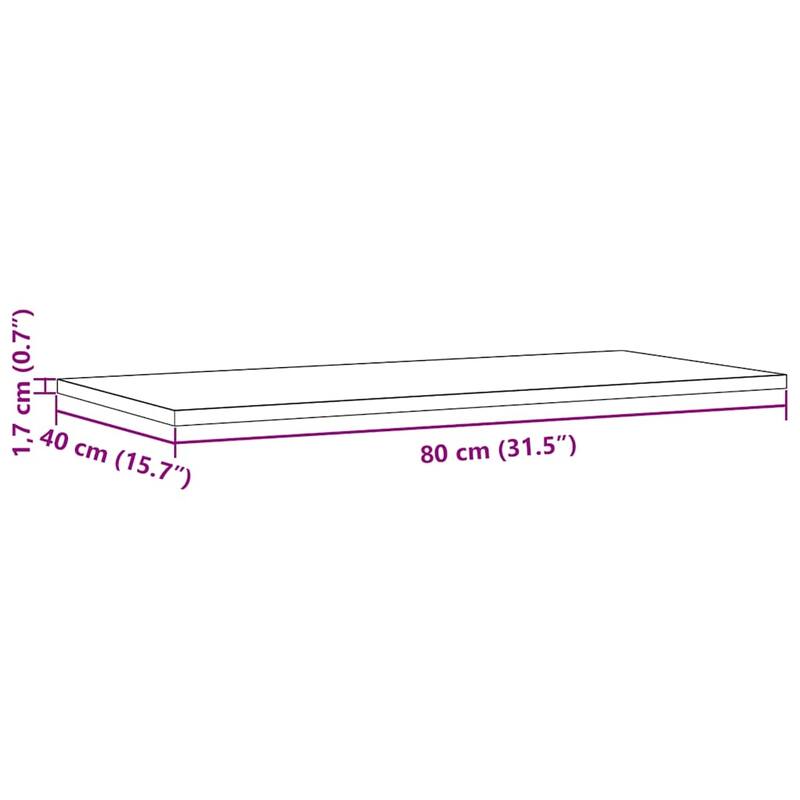 vidaXL Table Top Set of 2 Pine Solid Pine Wood 31.5 x 15.7 in - 15.7 x 31.5 x 0.7 in