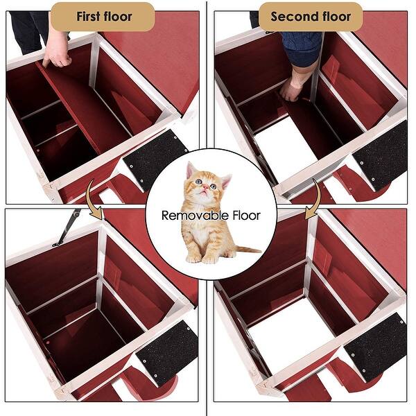 Shop Lovupet 2 Story Weatherproof Wooden Outdoor Indoor Cat