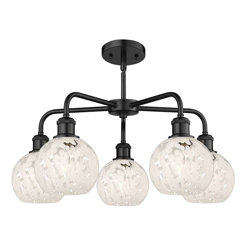 Innovations Lighting 516-5C-14-24-White Mouchette-Indoor Chandelier