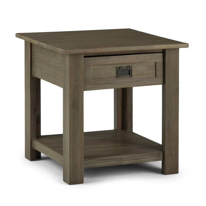 WYNDENHALL Garret SOLID ACACIA WOOD 22 inch Wide Square Rustic End Side Table - 22"W x 22" D x 22" H