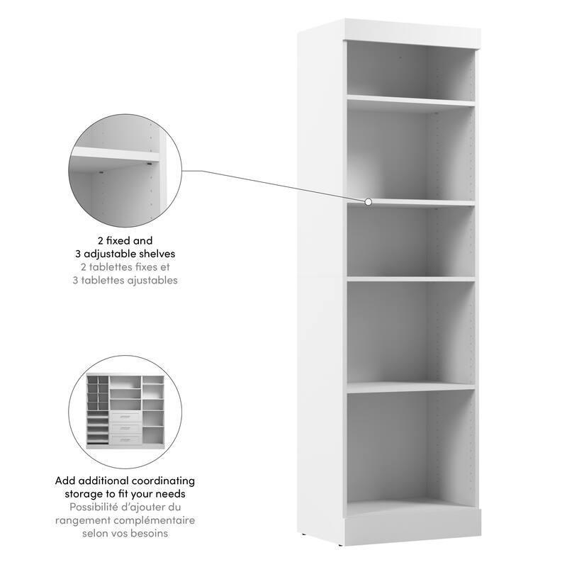 Pur 25W Closet Organizer, Tall Narrow Shelving Unit by Bestar