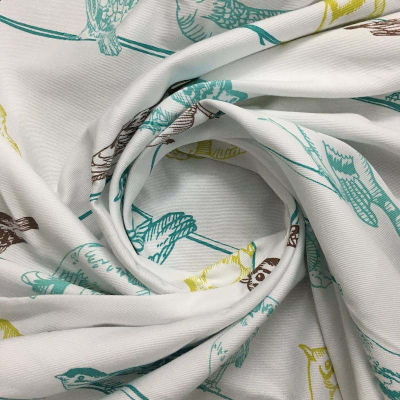 Dainty Home Tropical Birds Fabric Shower Curtain, 70''W x 72''L