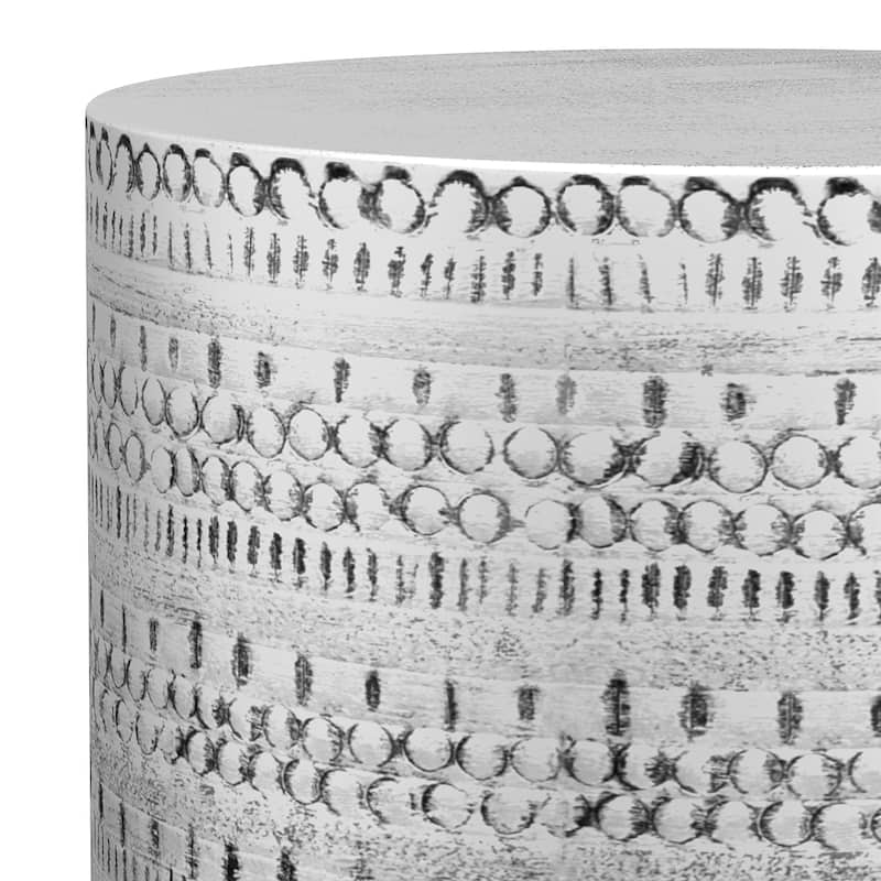 WYNDENHALL Jean 15" Wide Tribal Pattern Metal Accent Table & Assembled - 15"w x 15" d x 20" h