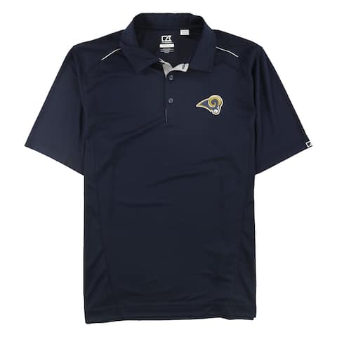 Cutter & Buck Mens Rams Logo Rugby Polo Shirt, Blue, Large