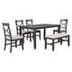 Modern 6 Piece Dining Set Wood Gray Dining Room Table Set with ...