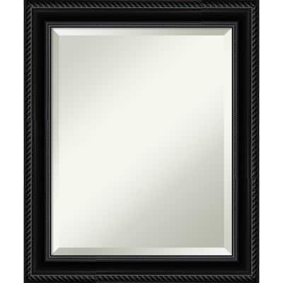 Beveled Bathroom Wall Mirror - Corded Black Frame