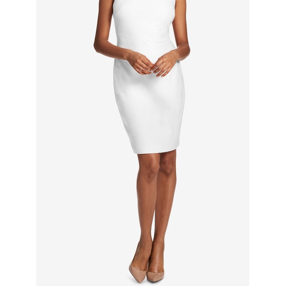 Tommy Hilfiger Women s Textured Sheath Dress White Size 8