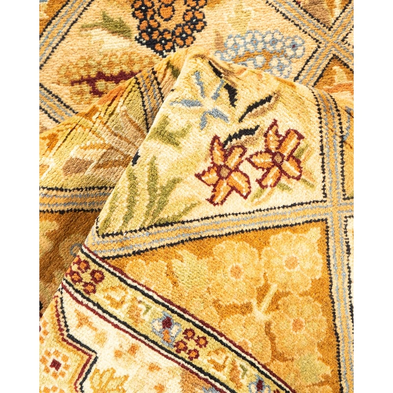 Overton Hand Knotted Wool Vintage Inspired Traditional Mogul Brown Area Rug - 3 x 5