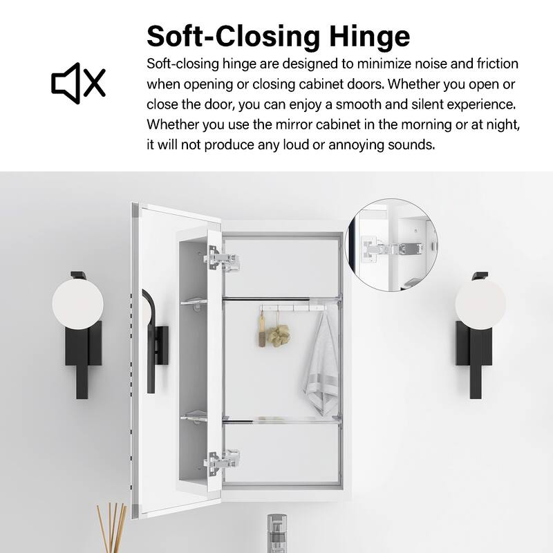 Rectangular Aluminum Medicine Cabinet with Mirror
