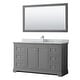 preview thumbnail 2 of 25, Avery 60-inch Single Vanity, Marble Top, Square Sink, 58-inch Mirror