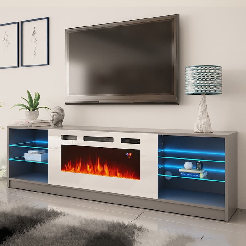 Boston WH01 Electric Fireplace Modern Wall Unit Entertainment Center