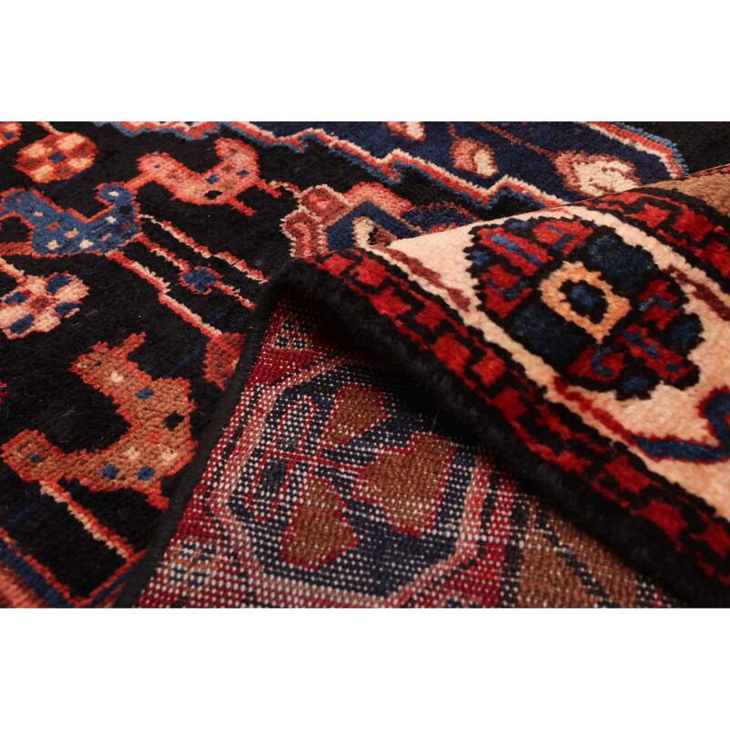 ECARPETGALLERY Hand-knotted Anatolian Vintage Dark Navy Wool Rug - 4'7 x 11'10