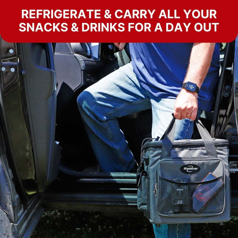 Koolatron Portable Iceless 12V Cooler Bag, 13L (14 qt), Black/Gray