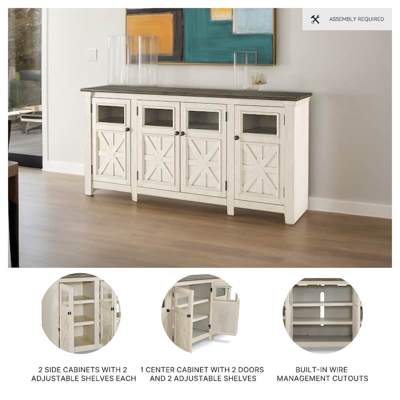 Signature Design by Ashley Bolanburg Antique White/ Gray Casual TV Stand