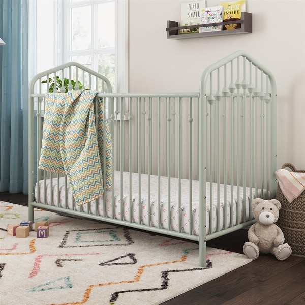 　バード baby　ライトグリーン Novogratz Bushwick Metal Crib with Adjustable Mattress Height