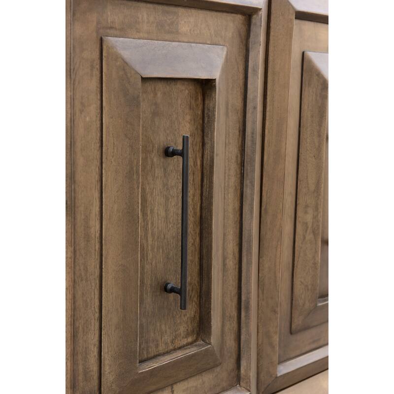 Carved Solid Wood Sideboard with 4 Doors