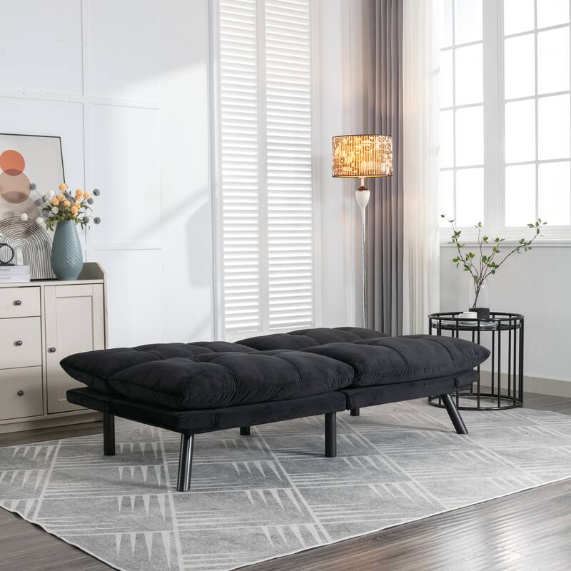 Roomfitters Modern Convertible Sofa Bed, Folding Futon Couch with Adjustable Backrest, Compact Upholstered Sleeper