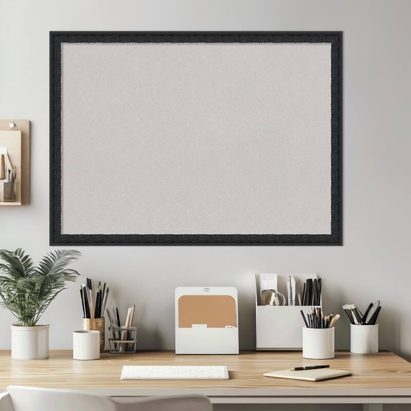 Bethany Black Wood Framed Cork Board - Bulletin Board, Organization Board, Pin Board