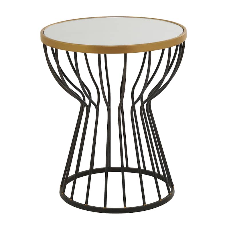 Black Metal Contemporary Accent Table - 18 x 18 x 21