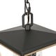 preview thumbnail 11 of 16, Anly Modern Farmhouse Black Gold 1-Light Outdoor Pendant Lights Patio Lantern Lamp - D7" x H12.2"