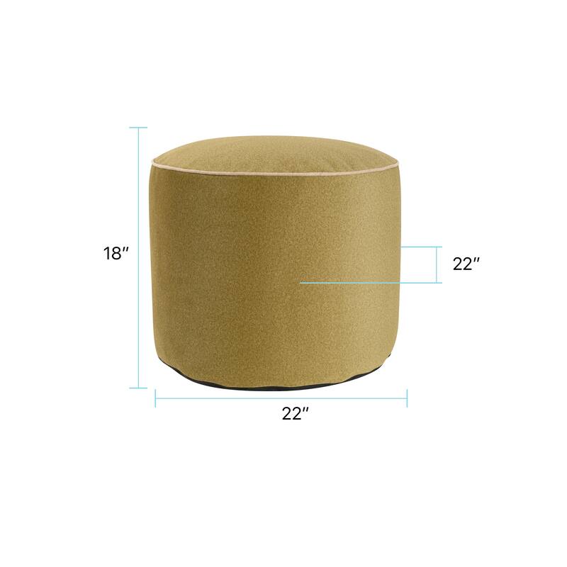 Qiviut Green Tall Pouf
