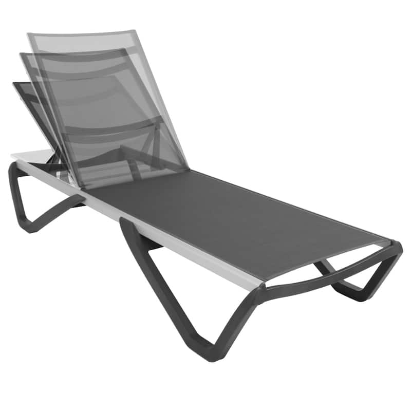 Furnish Theory Seabreeze Deck Patio Sunloungers Lounge Chairs Outdoor Chaise Lounges (Various Frame & Mesh Colors; Set of 2)