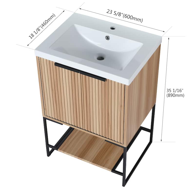 24 Inch Freestanding Bathroom Vanity With Resin Basin,24x18
