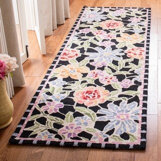 Safavieh Safavieh Hand Hooked Chelsea Taja Country Oriental Wool Rug 2 6 X 8 Runner Black From Overstock Com Daily Mail