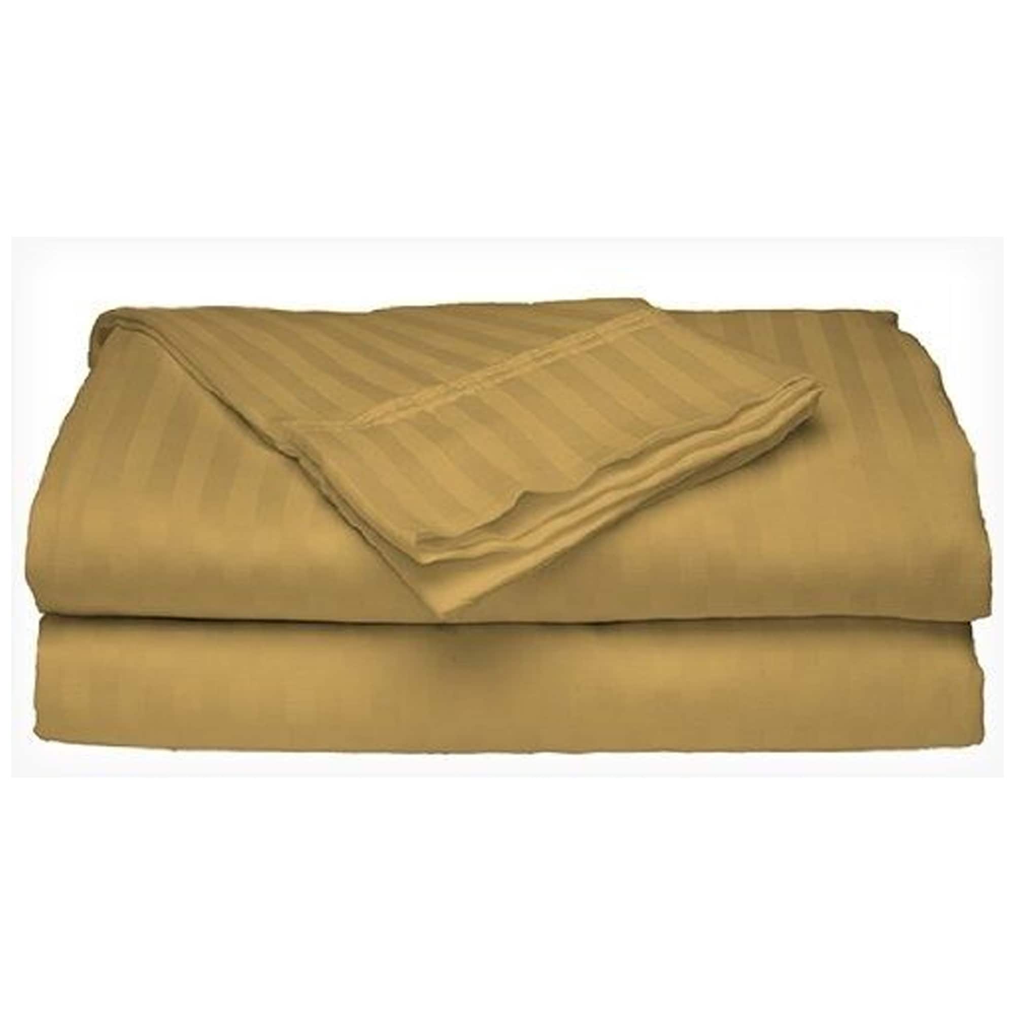 King Size Silver/Gray 400 Thread Count 100% Cotton Sateen Dobby Stripe Sheet Set 
