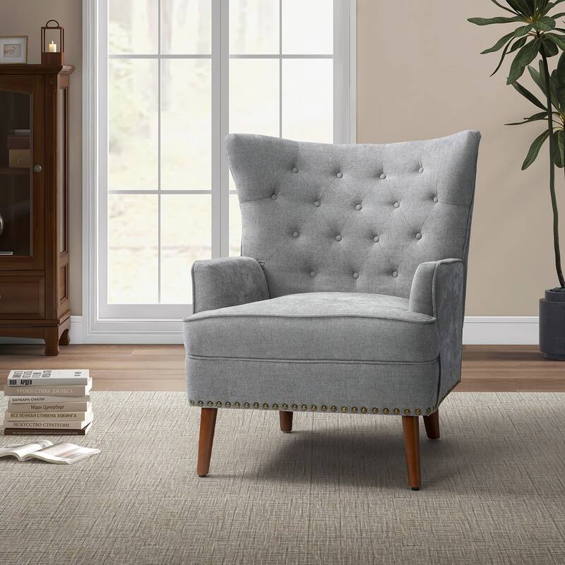 Alpheus Accent Armchair with Nailhead Trim by HULALA HOME
