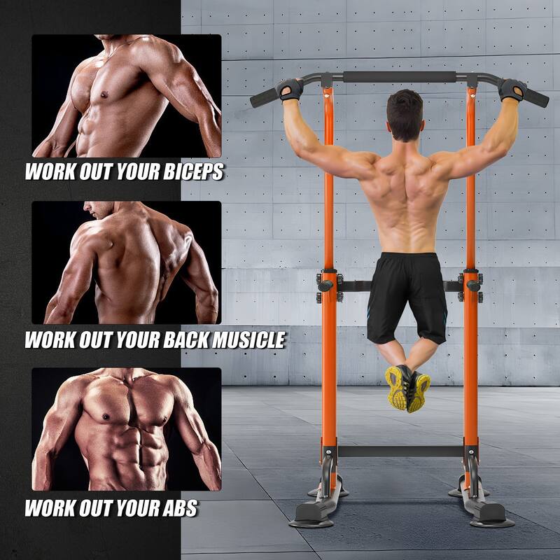 Adjustable Height Power Tower Pull Up Bar Station Home Gym Workout Equipment