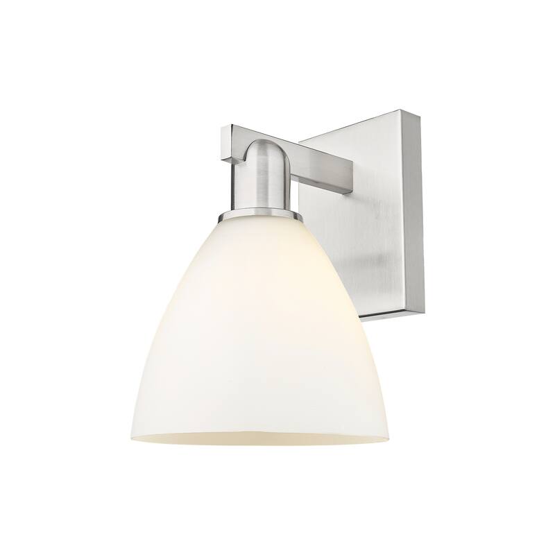 Innovations Lighting Endless Possibilities Arcadia - Bristol - 1 Light 8" Sconce - Matte White/Brushed Satin Nickel