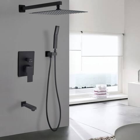 12 Inch Shower Head Kit Shower System With Tub Spout Faucet