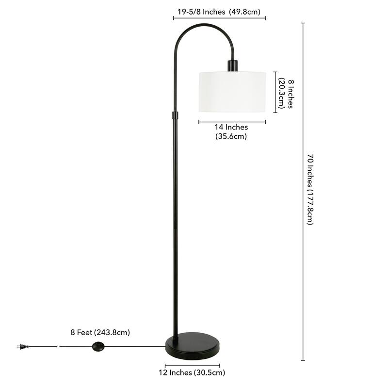 Veronica Blackened Bronze Arc Floor Lamp
