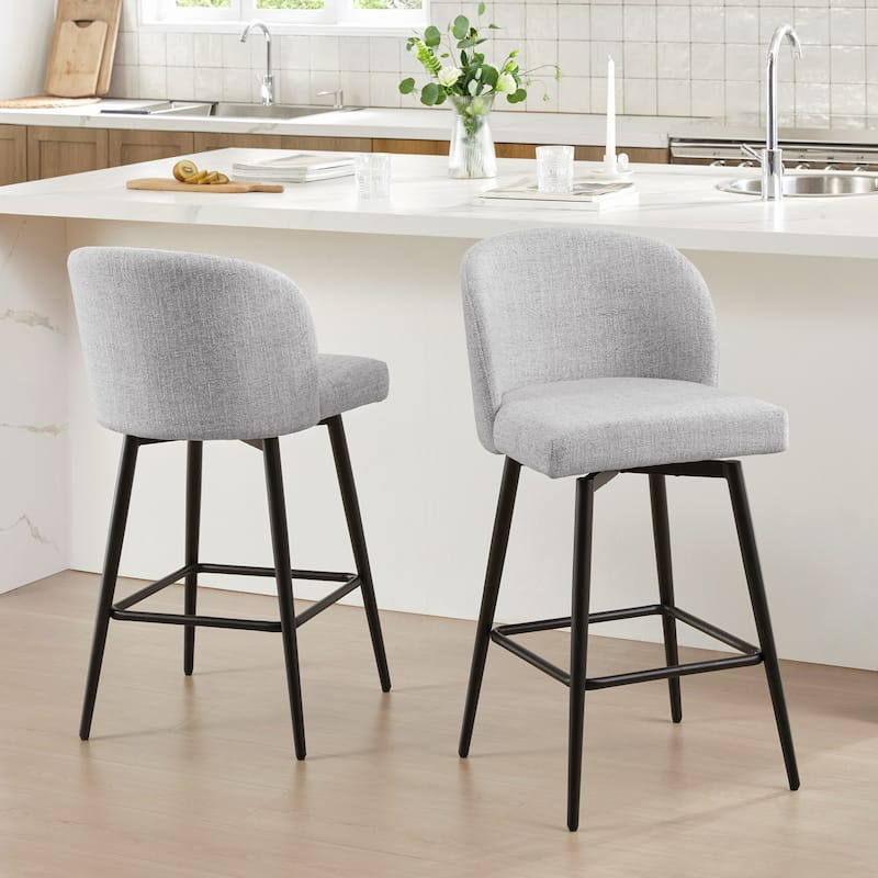 Charlotte Counter Height Swivel Barstool with Metal Legs Set