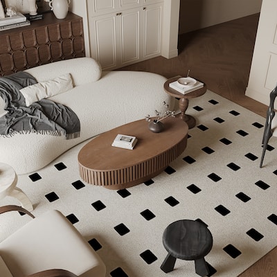 Modern Solid Wood Veneered Round/Oval/Rectangular Coffee Tea Table with Storage
