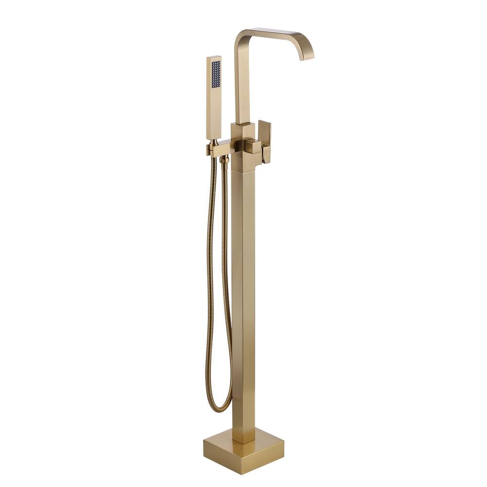 WOWOW Waterfall Single-Handle Freestanding Tub Faucet with Hand Shower