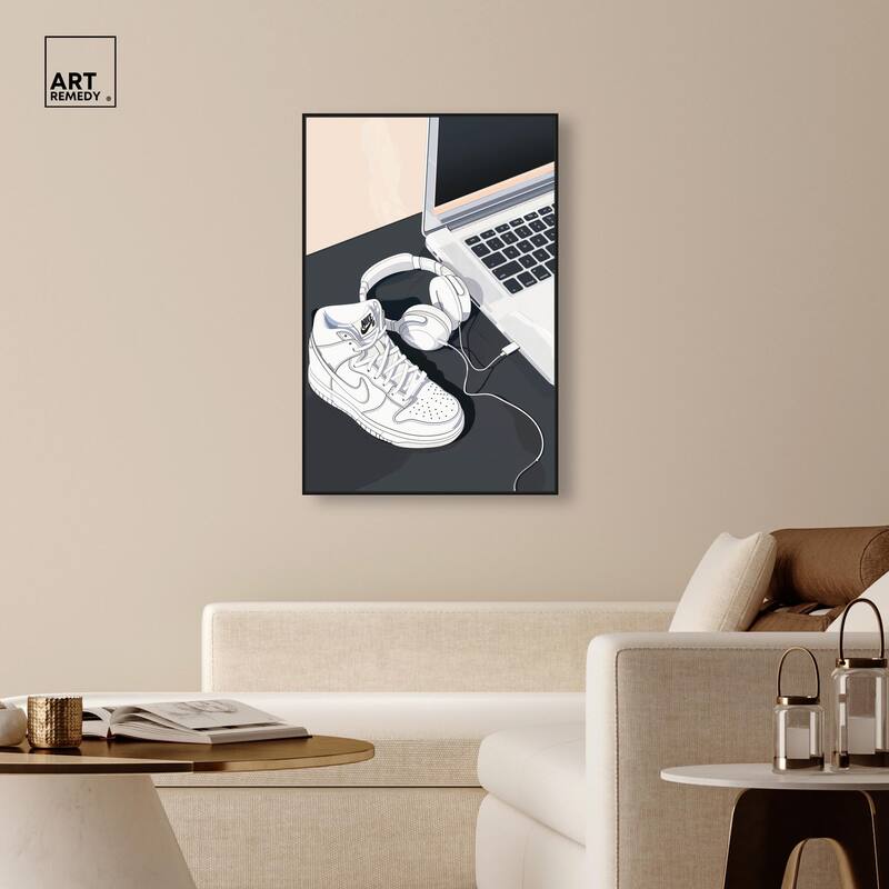 Laptop Sneaker Study Canvas by Art Remedy