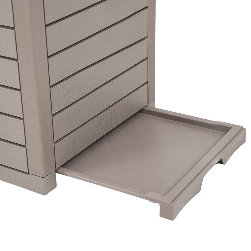 Sunnydaze 39-Gallon Patio Trash Can with Lid - Black