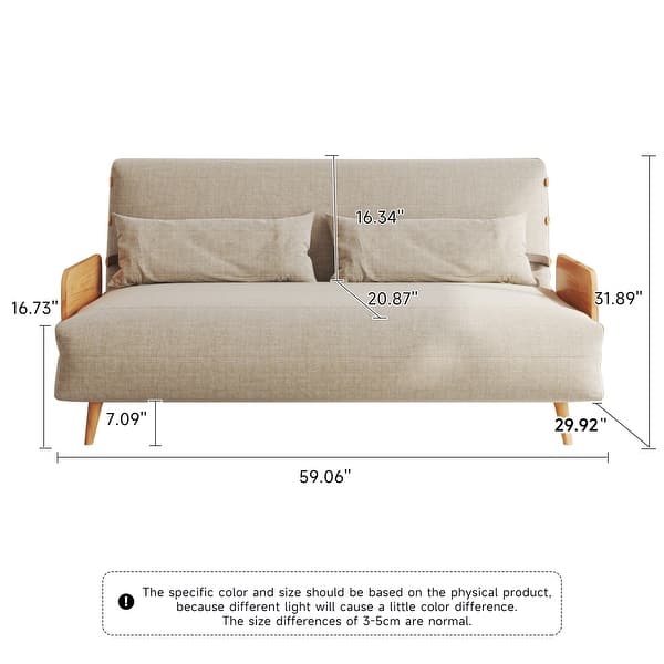 dimension image slide 21 of 22, JASIWAY Modern Upholstered Convertible Sofa Bed