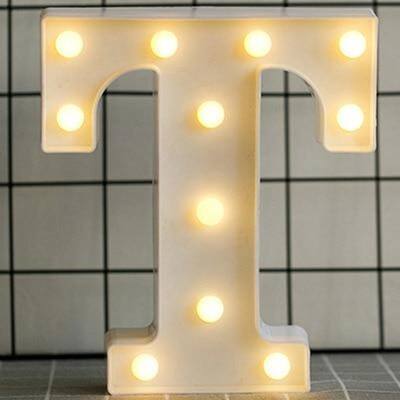 Luminous LED Letter Night Light English Alphabet Number Lamp Wedding Party Decoration Christmas Home Decoration - Medium