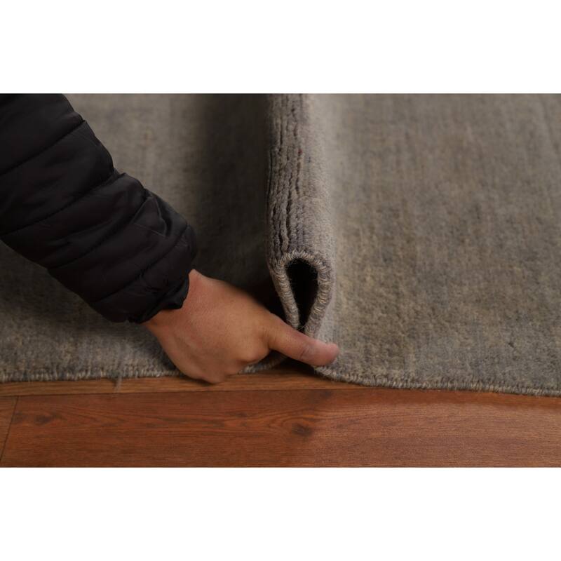 Gabbeh Modern Area Rug Hand-Knotted Stripe Wool Carpet - 6'7"x 9'3"