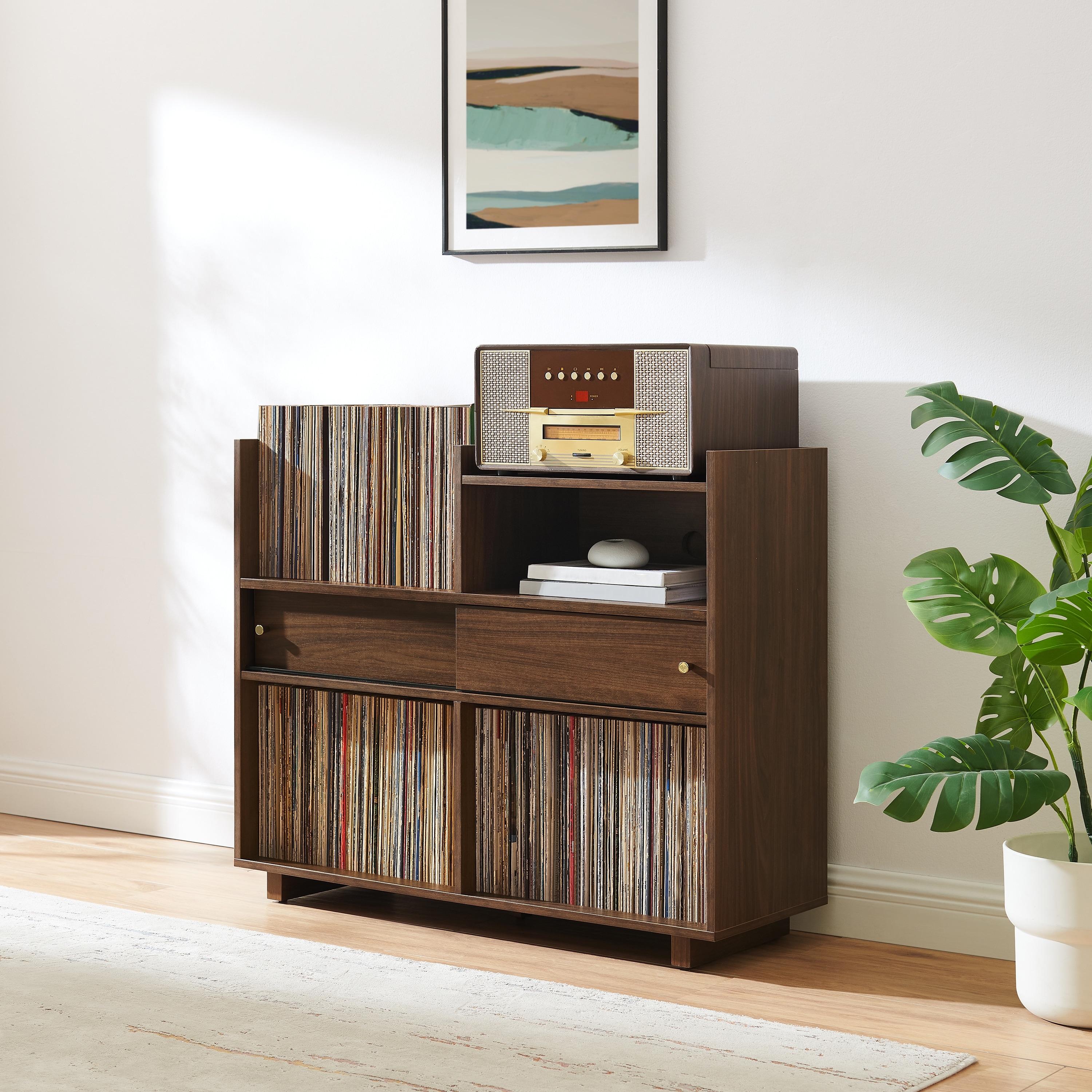 Crosley Dylan Record Player Cabinet With Vinyl And Cd Storage