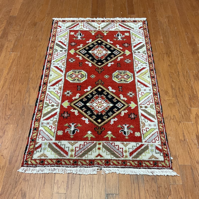 HERAT ORIENTAL Handmade Kazak Wool Rug - 3'2" x 5'
