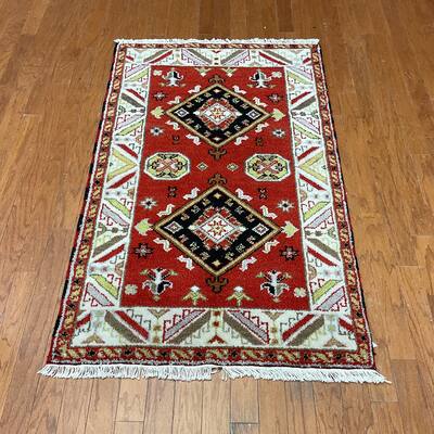 HERAT ORIENTAL Handmade Kazak Wool Rug - 3'2" x 5'