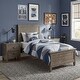 preview thumbnail 1 of 15, Furniture of America Lanister 3-Piece Wood Wire-Brushed Warm Grey Kids Panel Bed and 2 Nightstands Set