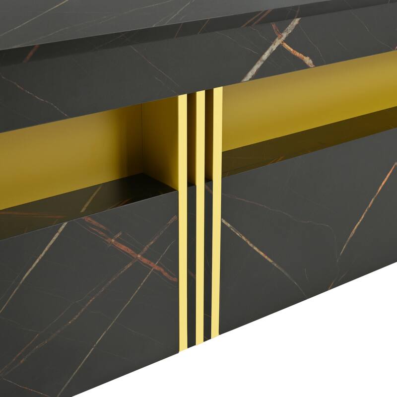 43.3" Modern Square Storage Coffee Table with 4 Drawers for Living Room