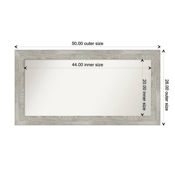 dimension image slide 112 of 113, Dove Greywash Framed Non-Beveled Custom Wall Mirror, Bathroom Vanity Mirror
