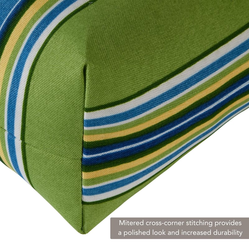 Cayman Stripe 44-in x 22-in Outdoor High Back Chair Cushion (Set of 2) (Cushions Only)